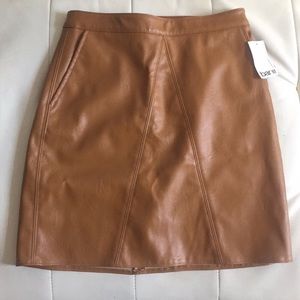 Bar III Leather-look Carmel skirt 
